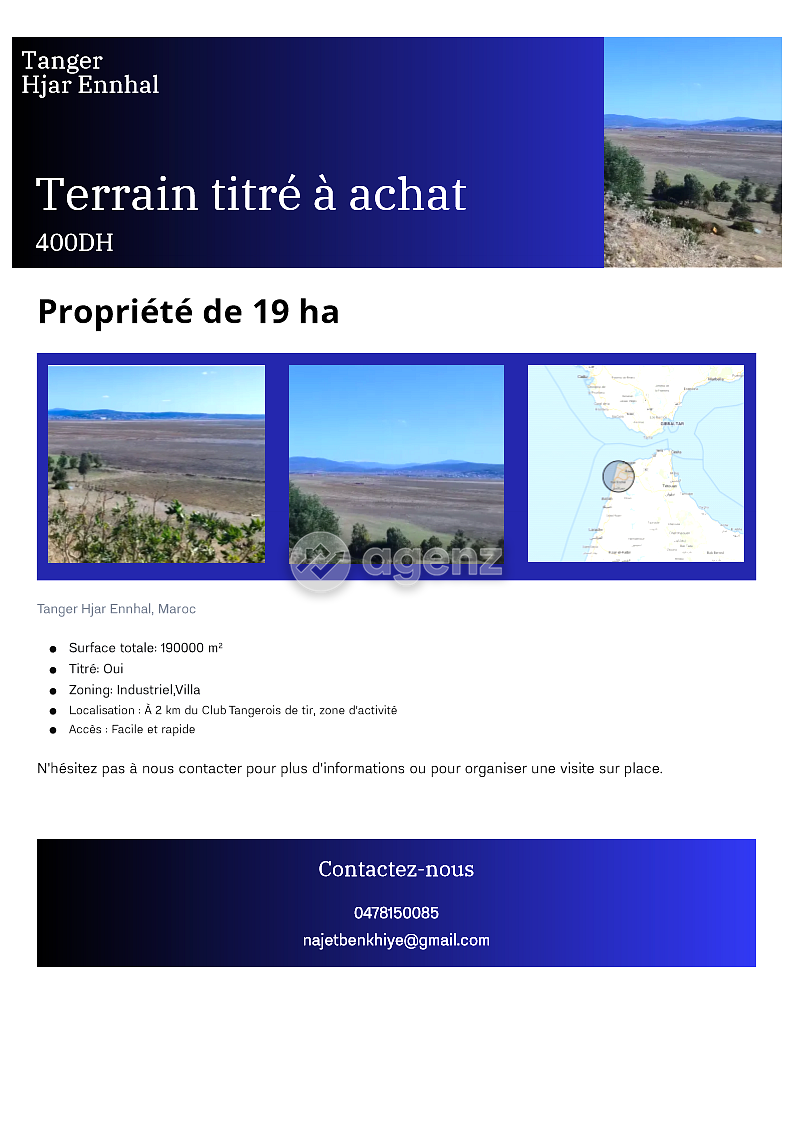 Terrain Titré à achat!