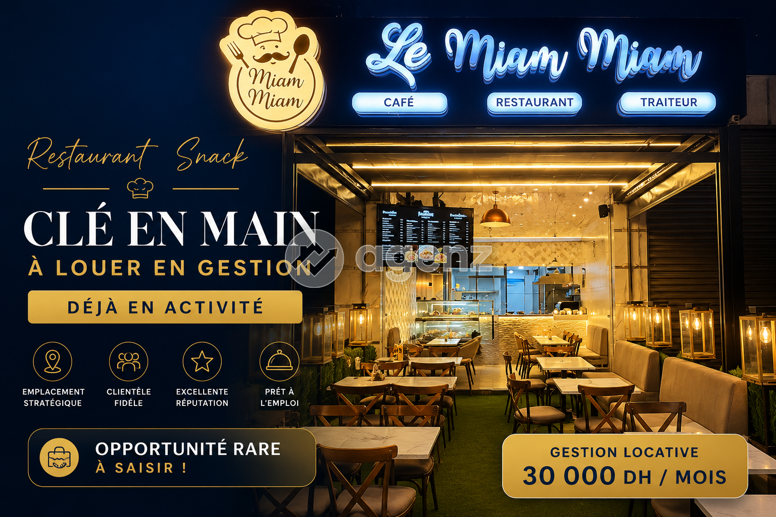 Restaurant Snack Clé en Main à Louer en Gestion – Déjà en Activité
