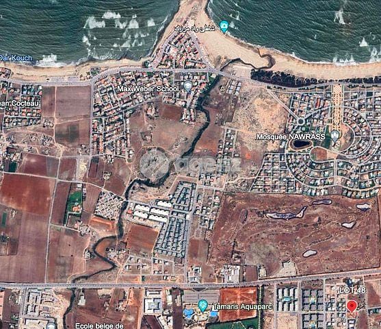 Vente Terrain villa 1170 m² Vert Marine DarBouazza  — 2