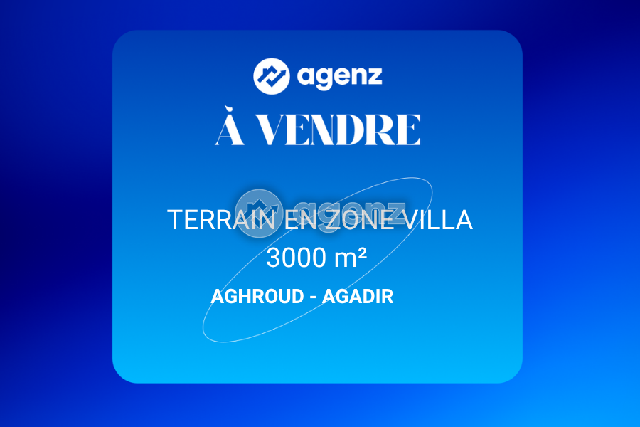  Terrain de 3000 m² pour villa à vendre à Aghroud