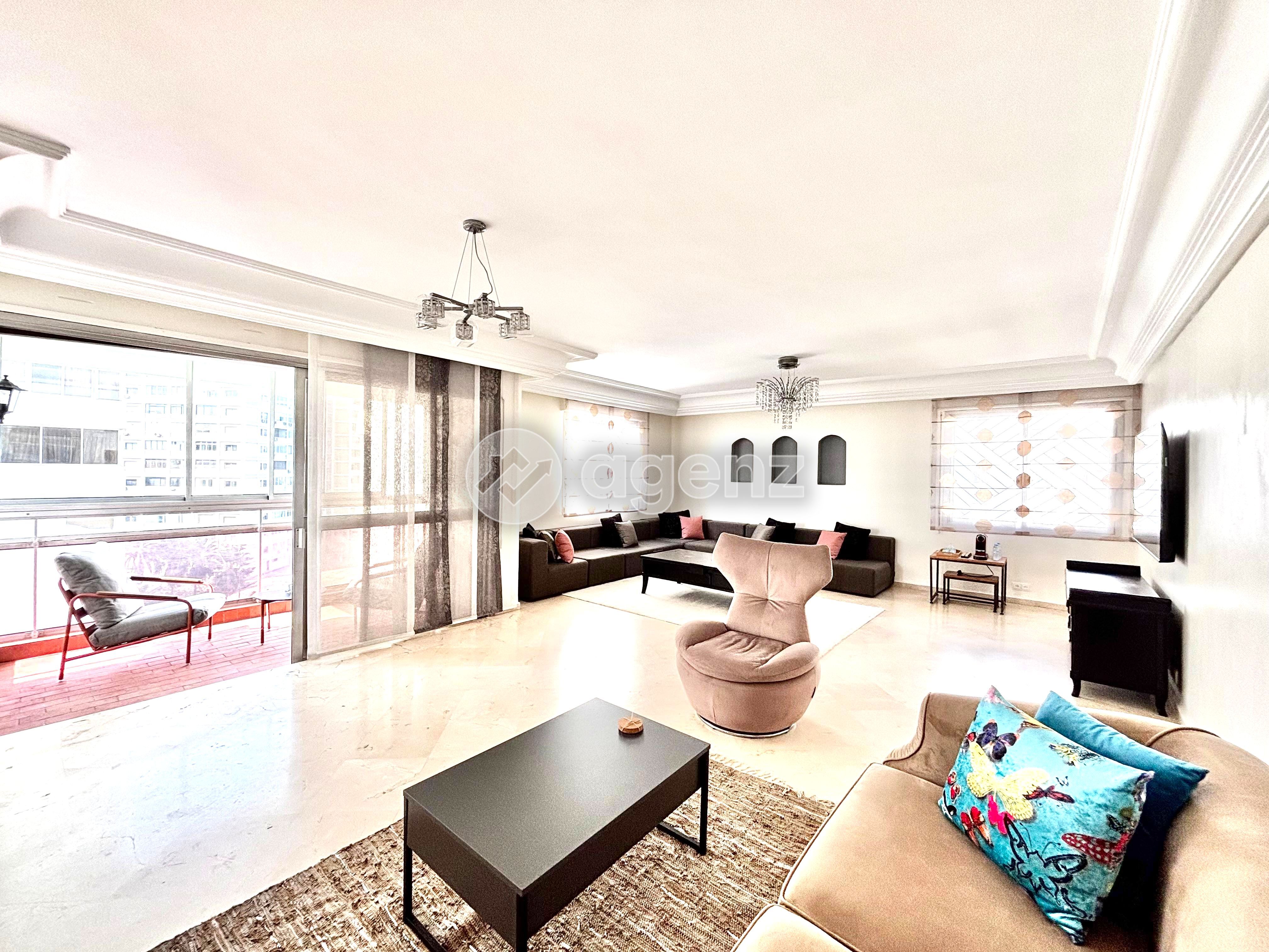 Élégant Appartement meublé de 3 chambres à louer à Maârif Extension  — 4