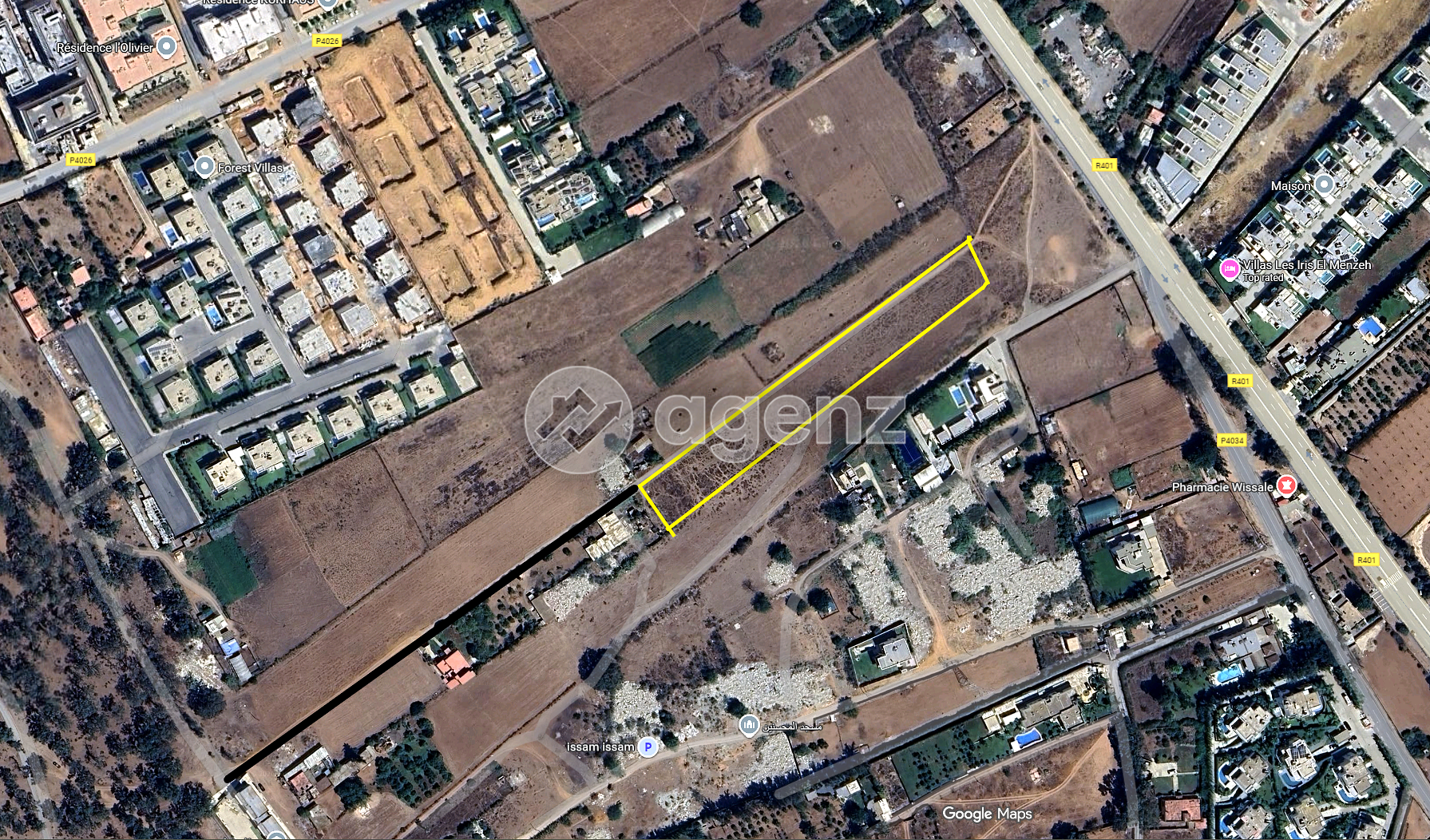 Terrain titré à El Menzeh – 1 173 DH/m² – Zone D4 — 2