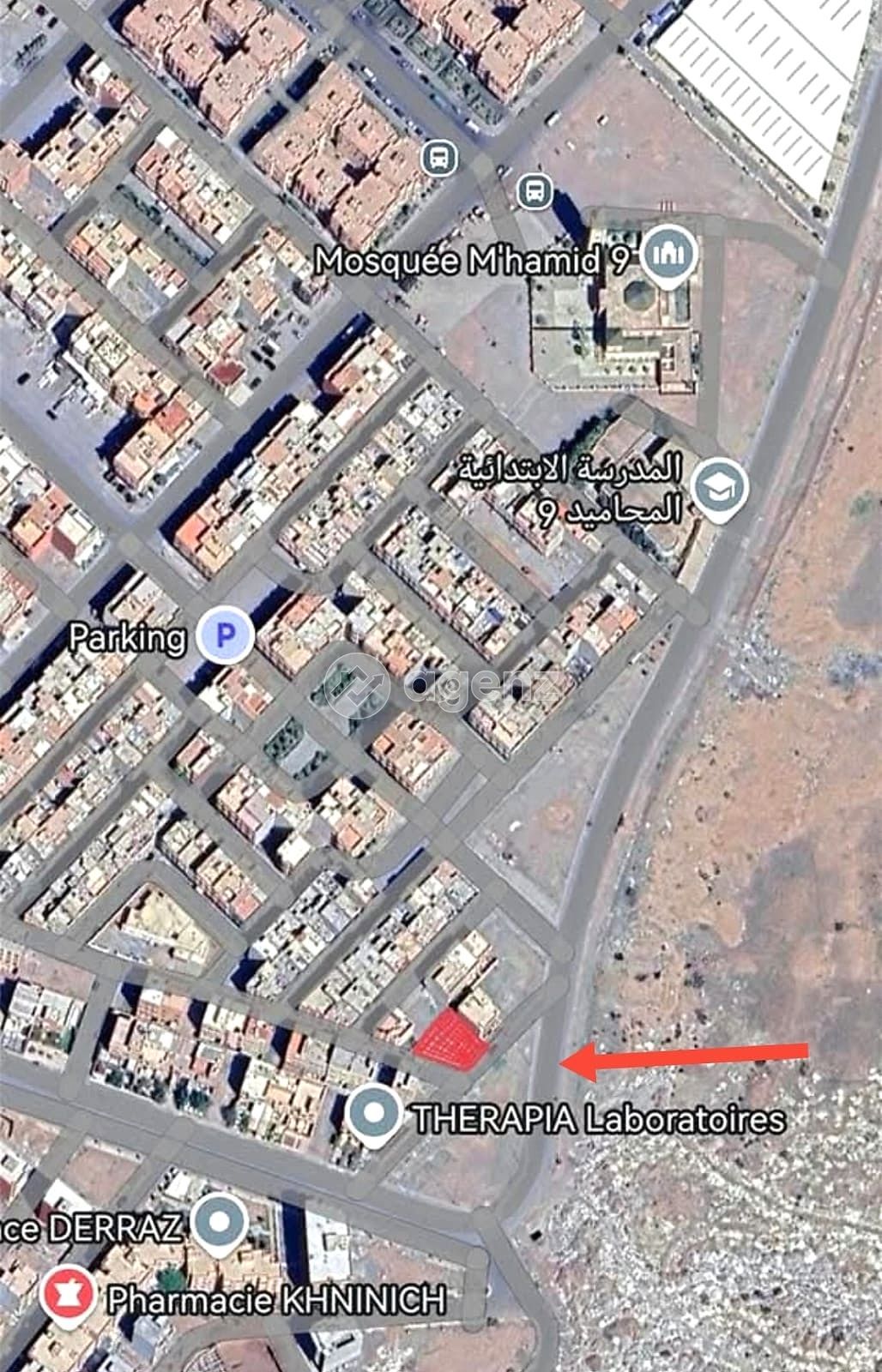 Terrain Villa titré à vendre – Mhamid 9 Marrakech – 351 m² – 3 façades — 2